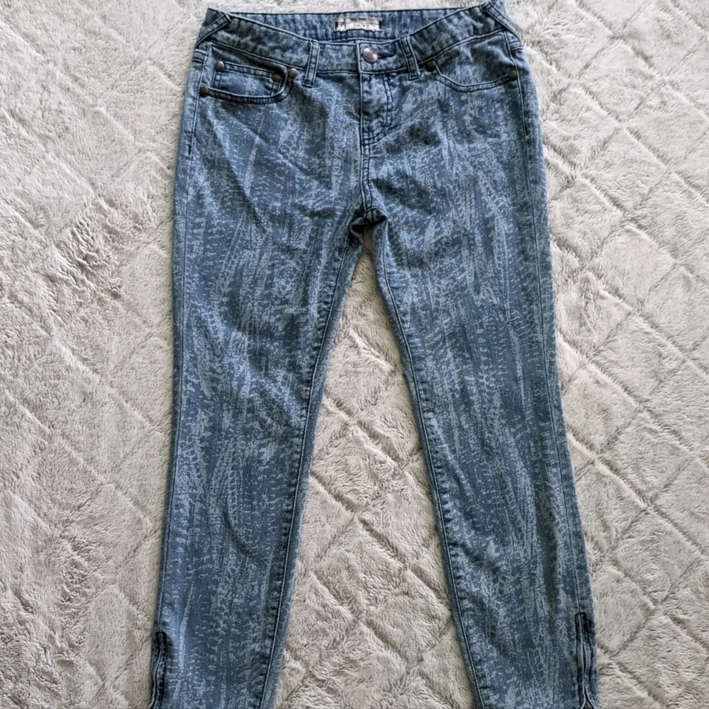 Free People Skinny Ankle Crop Jeans Women's 28 Blue Ankle Zip Mid Rise